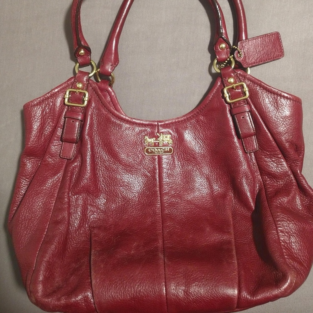 Coach Burgundy leather tote
